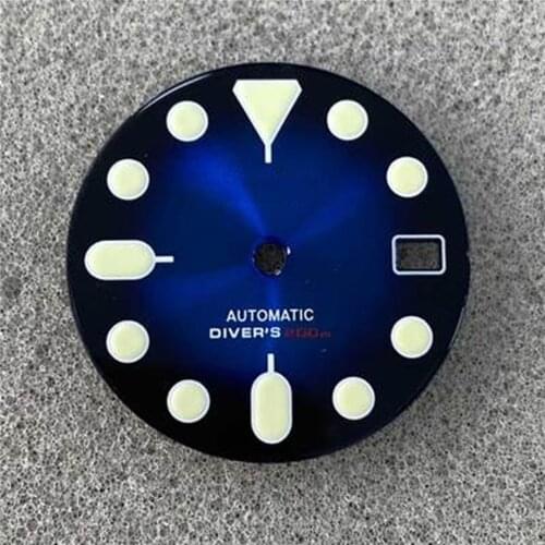 Replacement Green Luminous Watch Dial 28.5MM Single Calendar Watch Dial for SKX007/009/NH35 Movement Modification Part