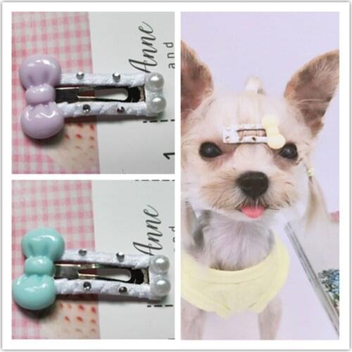 Dog Cat BB Hair Clips Teddy Yorkshire Dog Hairpin Pet Headdress Dog Hair Accessories Handmade bow Hairpin 30pcs/lot