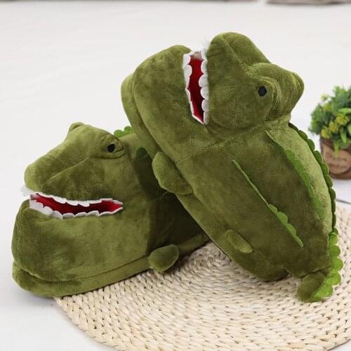 2021 Winter Warm and Soft Indoor Floor Women Men Dinosaur Interesting Animal Christmas Monster Plush Home Slippers