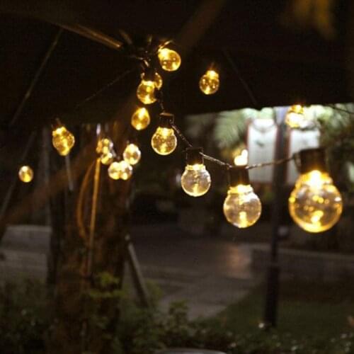 Solar LED String Lights Outdoor Garland 10/20 Bulb Ball Fairy Light Christmas Garland Garden Decoration Waterproof Solar Light