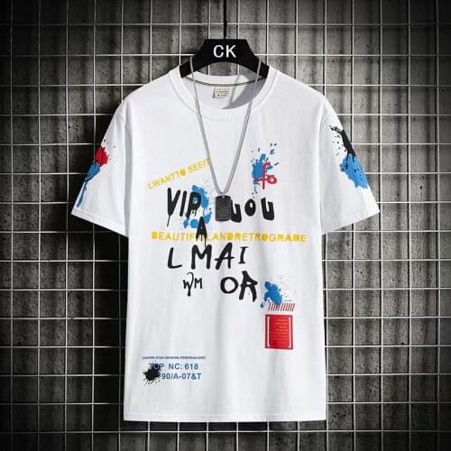 Mens Short Sleeve Graphic T-shirts Top Lounge Wear Harajuku Casual Mens Clothes Korean Streetwear Vintage Hip Hop Mens Shirts