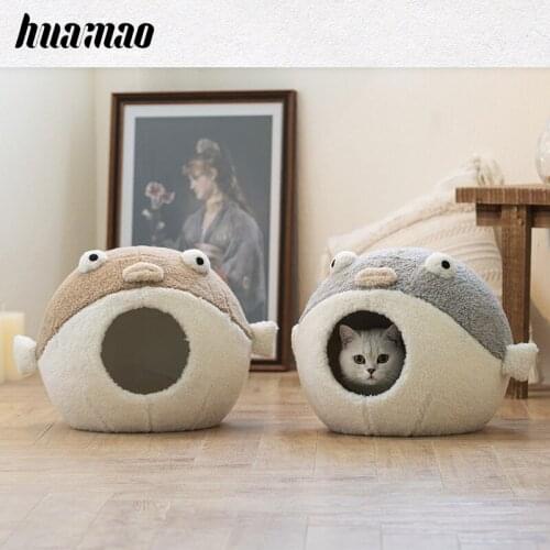 Cat nest four seasons general puffer fish house cat kennel net red semi-closed supplies