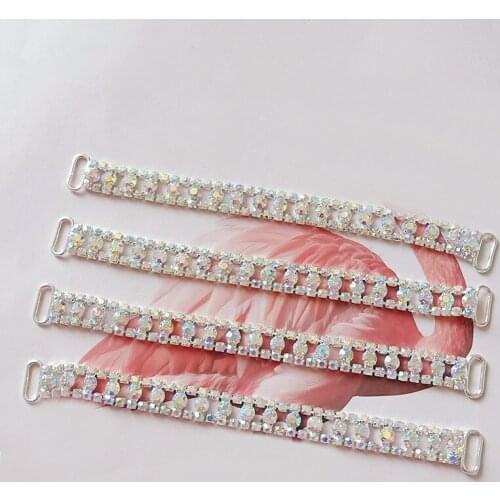 10 PCS 142*15mm Fashion Metal Alloy Crystal Chain Connectors Charm DIY Findings For Jewelry Making