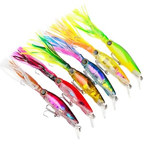 18G/40G Lure Plastic Squid with tentacles Bait Snakehead fish Artificial fishing lures