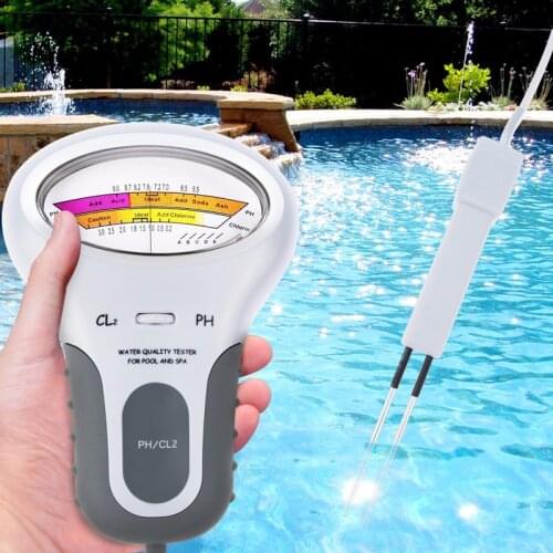 2 In 1 Water Quality Tester PH Chlorine Level CL2 Tester Meter Portable Digital for Swimming Pool Spa Water Quality Analyze
