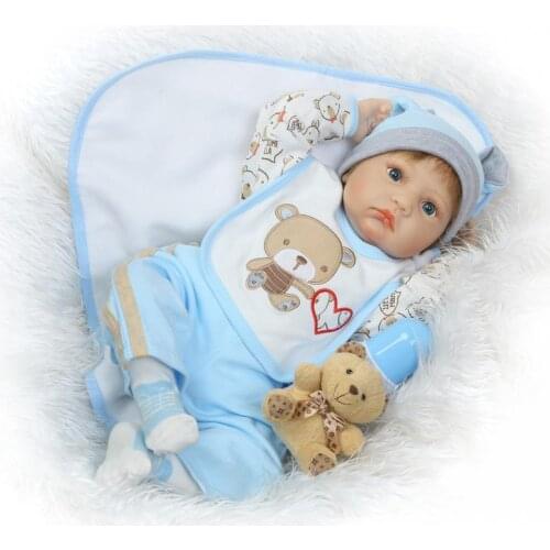 22'' 55cm Handmade Lifelike Cute Baby Girl Doll Silicone Vinyl Reborn Newborn Dolls+Clothes Children Birthday Gifts