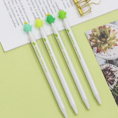48 pcs Gel Pens Summer cactus black colored kawaii gift gel-ink pens pens for writing Cute stationery office school supplies