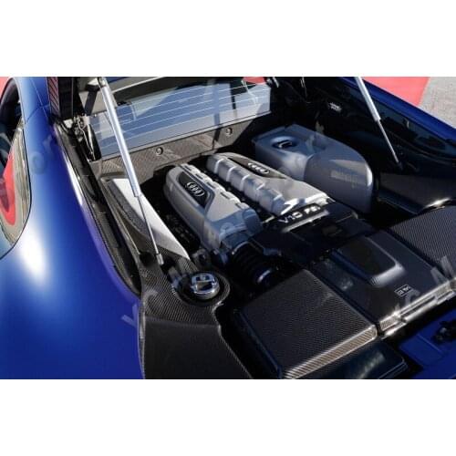 Car Accessories Dry Carbon Fiber Engine Cover & Motor Shield Cover With Letters Fit For 2014-2015 R8 V8 V10 Coupe & Spyder