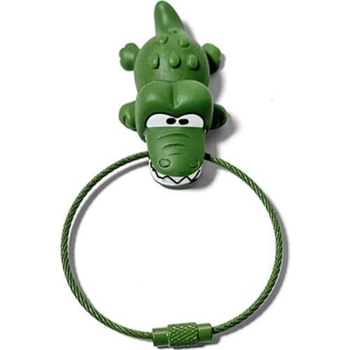 Kawaii Animal Keychain Girl Boy Couple 3D Shark Dog Lion Pendant Steel Wire Key Ring Bag Car Lanyard Cute Jewelry Accessory Gift