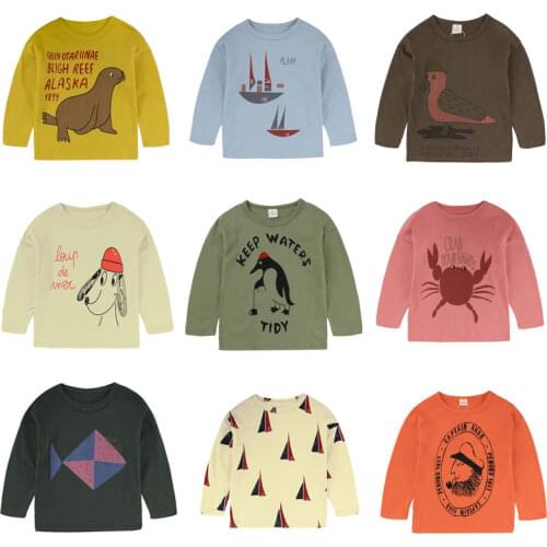 Top T Shirt For Boy,Print Children Boys T Shirt Spring Autumn Kids Tshirt Cotton Long Sleeve Girls Tshirt Cartoon Baby T-Shirts