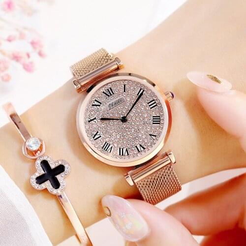 Hot Sale 2020 Watches Women Quartz Watch Stars Digital Diamond Fashion Ladies Christmas Gold Watches Luxury Watch Women