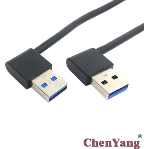 CYSM Male USB 3.0 Type A 90 Degree Left Angled to Right Angled Extension Cable 50cm