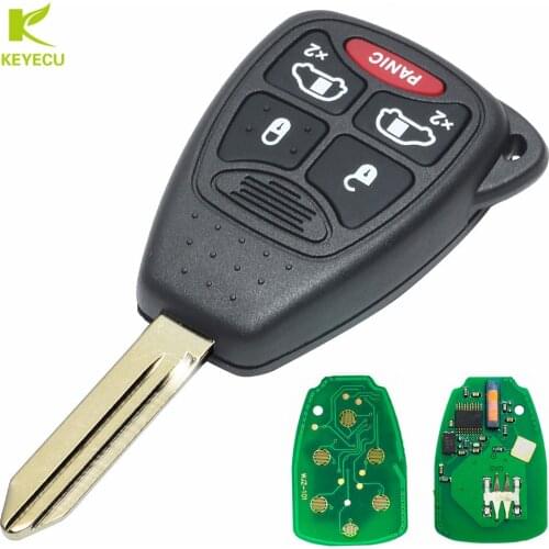 KEYECU New Replacement Keyless Remote Key Fob 5 Button With Chip ID46 for Chrysler Dodge Jeep FCC ID: OHT692427AA