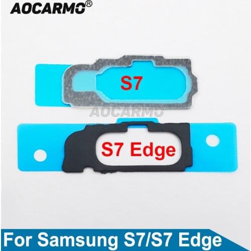 Aocarmo Touch ID Fingerprint Home Button Key Adhesive Gasket Bracket Mat With Sticker For Samsung Galaxy S7 Edge GM-G935