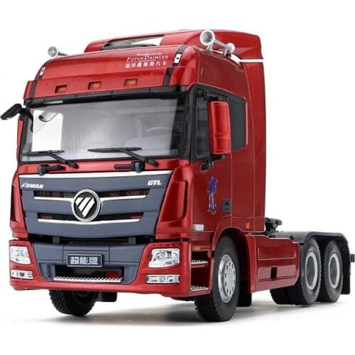 Collectible Alloy Model Gift 1:24 Scale Foton Dailmer Auman GTL Truck Tractor Trailer Vehicles Diecast Toy Model for Decoration