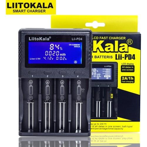 Liitokala Lii-202 100B Lii-PD4 for 18650 1.2V 3.7V 3.2V 3.85V 26650 18350 16340 25500 NiMH /lithium/ LiFePO4 battery charger