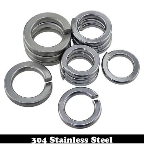 M1.6 M2 M2.5 M3 M4 M5 M6 M8 M10 M12 304 Stainless Steel 304SS DIN127 Gasket Ring Cushion Split Lock Spring Washer