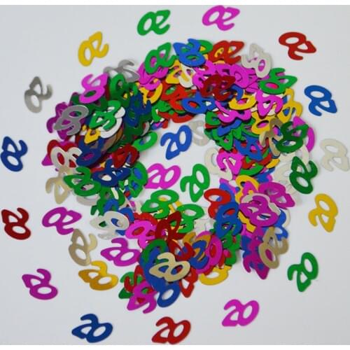 15g Age 20 Years Old Happy Birthday Party Confetti Table Scatters Decors Black Silver Number Digital 20 Sprinkles Scatterfetti