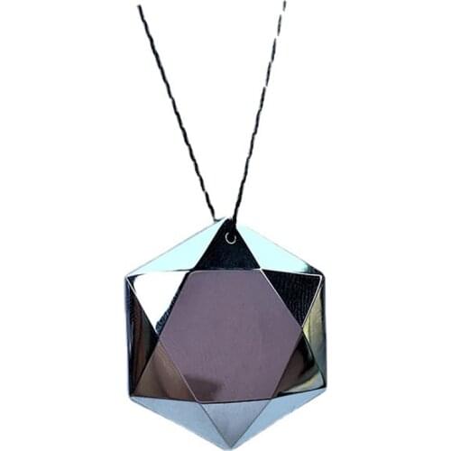 Natural Tera Hertz Stone Hexagram Pendant Scraper Specular Satellite Necklace Healing Crystal Stone Pendulum Woman Jewelry Gift