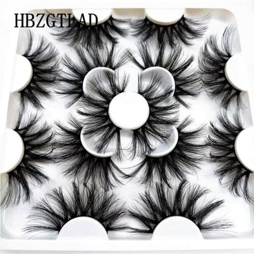 NEW 7/8 pairs 25mm 3D Faux Mink Lashes Long False Eyelashes Dramatic Volume Fake Lashes Makeup Extension Eyelash maquiagem