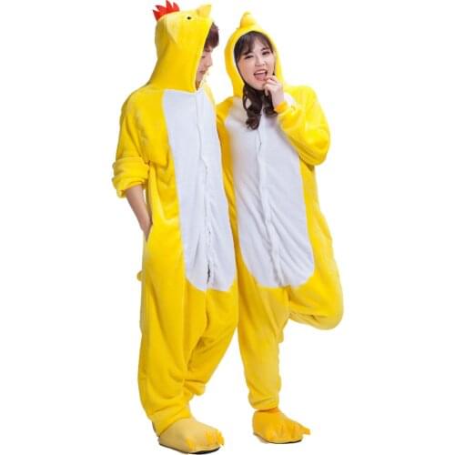 Couples Rooster Onesie Kigurumi Pajamas Adult Animal Halloween Party Costumes Jumpsuit Flannel Sleepwear Christmas Onesieshow