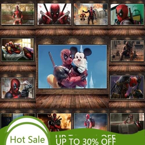 Marvel Avengers Superhero "Deadpool" Poster Classic Movie Canvas Painting 5d Prints Wall Art Pictures for Living Room Home Decor
