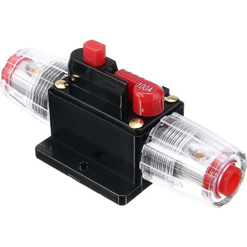 100A 12V Car Truck Audio Amplifier Circuit Breaker Fuse Holder Fit for 4 8 Gauge Wire Stereo Amplifier Refit Fuse Switch Adapter