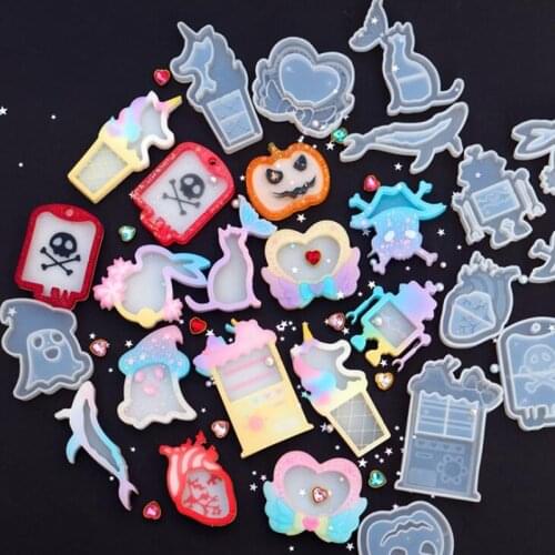 Transparent Silicone Mold Halloween pumpkin silicone mold Water Injection Hollow Quicksand Mold DIY Jewelry Making Resin Molds