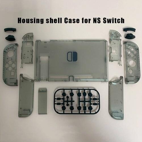 Custom Transparent DIY Replacement Housing Shell Case for Nintendo Switch Console Back Plate Joy con with Kickstand Buttons