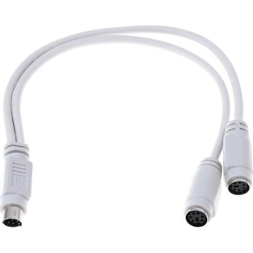 1pcs Motherboard PS2 PS/2 Splitter Adapter Cable 6Pin Mini Din Male to 2 Female for Mouse Keyboard Card Reader Laser Scanner