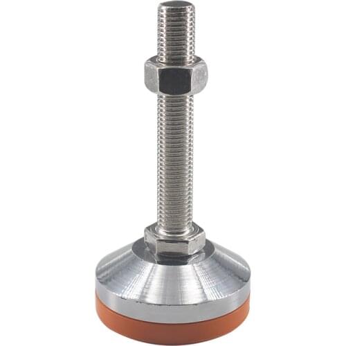 Adjustable Foot Cups Antiskid 80mm TPU Base Articulated Feet M12/M14/M16/M18/M20/M24/M30 Thread Steel Adjustable Leveling Foot