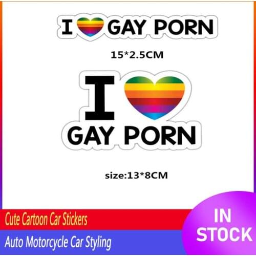 I LOVE GAY PORN Car Stickers Reflective Personality Car Stickers Waterproof Decorative Pull Flower Car Accessories Auto Product