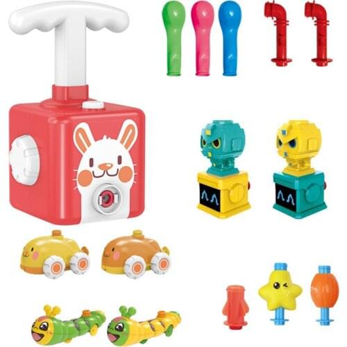 Balloon Powered Cars Inertial Balloon Car Balloon Launcher Toy Set Creative Inflatable Pump Racing Car