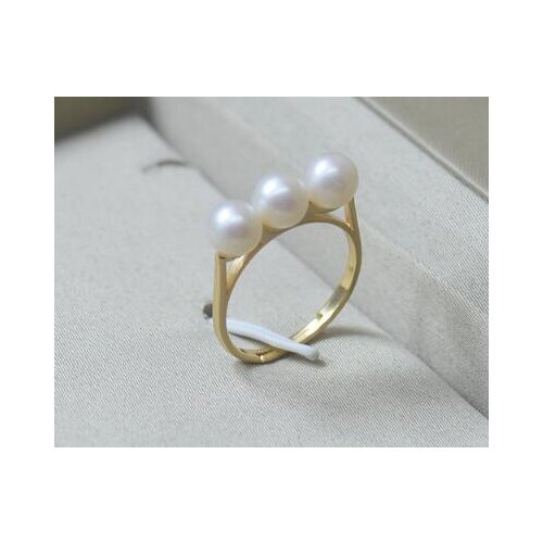Prett Lovely Womens Wedding RINGS Natural Freshwater pearl jewelry 9-10mm round flawless S925 Ms. leopard fashion air ring