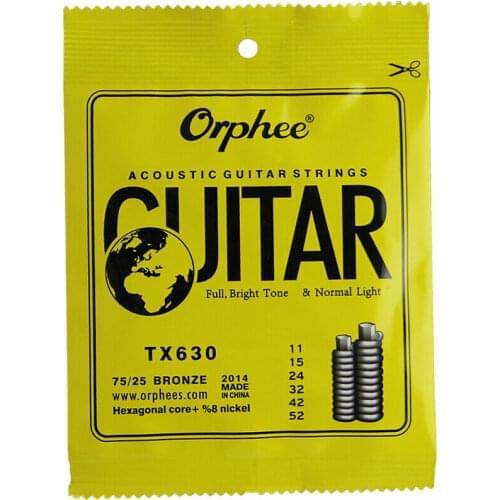6pcs/Set TX630 Acoustic Guitar Strings Universal Bronze Strings Extra Light Strings For Guitars Strings Guitar Part