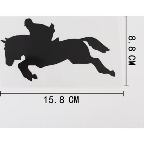 15.8CMX8.8CM Show Jumping Horse Riding Decal Vinyl Car Sticker Black/Silver 8A-1100
