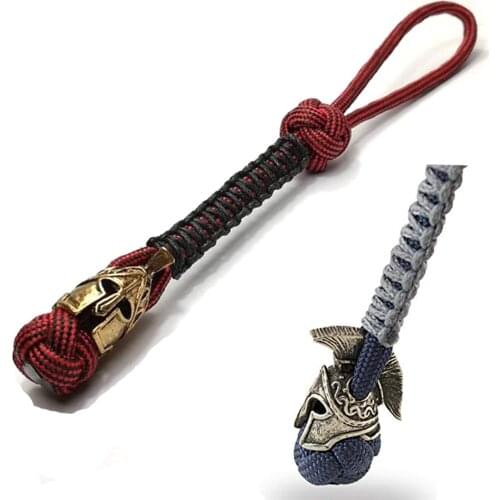 VKnife Lanyard Keychain with Spartan Bead Paracord Keychain Custom Accessories, Keyfob, Custom Lanyard, Brass Bead