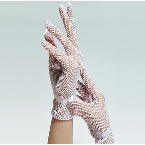 Women Summer UV-Proof Driving Gloves Mesh Fishnet Gloves Lady Party Sexy Dressy Gloves Full Finger Gloves for Girls Mittens