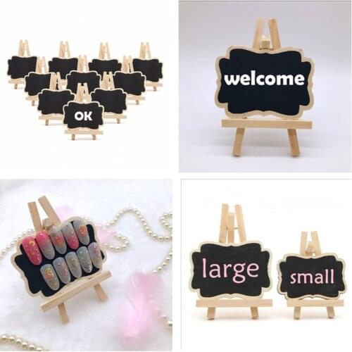 2pcs Mini Wooden Blackboard with Stand Clip Message Presentation Chalkboard Display Stand Cards Memo Label Signs Price Table