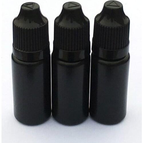 200pcs 10ml Empty PE Black Soft Plastic Dropper Bottle With Childproof Cap E Liquid Vial