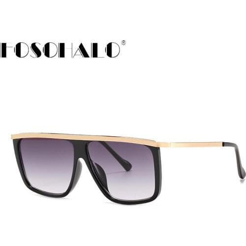 2020 Square Men Sunglasses Oversized Glasses Men Retro Brand Designer Eyeglasses Men/Women Mirror Gafas De Sol De Mujer