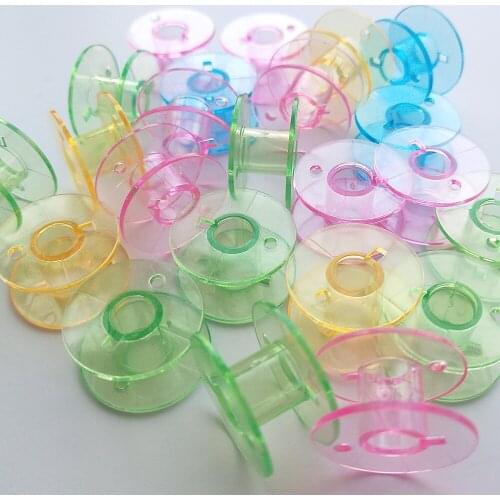 30/50Pcs Bobbins Plastic Transparent Colorful Sewing Machine Spools Universal Threads Bobbin Home Tools Accessories