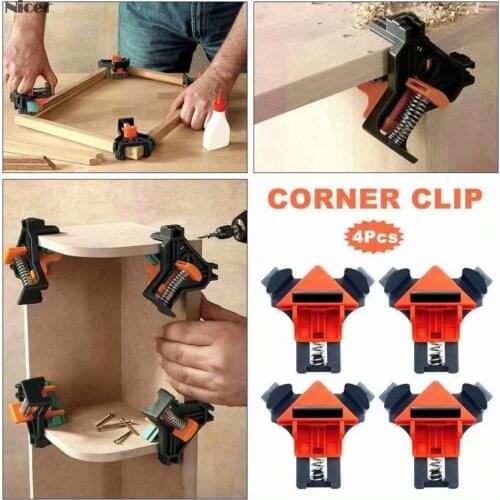 4pcs 90 Degree Right Angle Clamp Fixing Clips Picture Frame Corner Clamp Woodworking Hand Tool Angle Clamps Pipe Clamp