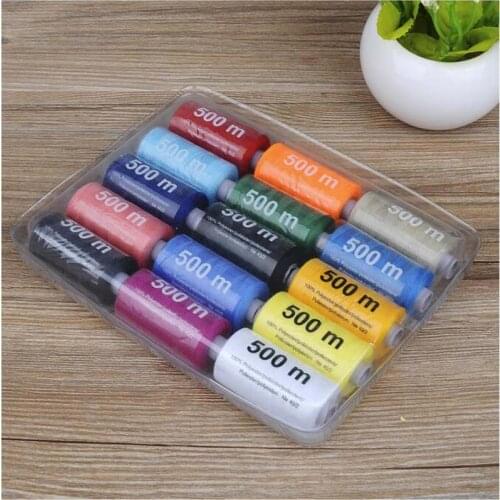 7500meters(15Rolls) Polyester Spools Sewing Threads Hand Sewing Machine Yarn Knitting Threads Cones DIY Sewing Accessories