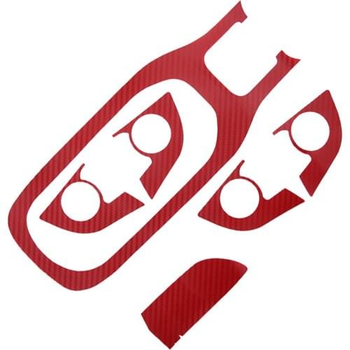 1Set Auto Red Carbon Fiber Interior Decoration Stickers Decals Kit Fit For Toyota Corolla 2019 2020 LHD