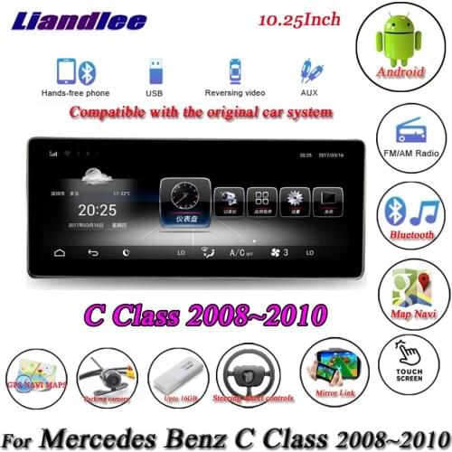 Car GPS Navigation Multimedia Player For Mercedes Benz C Class MB W204 C200 C260 C180 Android Screen Auto Carplay Radio Stereo