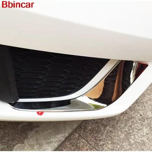 Bbincar ABS Chrome For Honda Fit Jazz 2014 2015 Front Bottom Fog Light Lamp Cover Trim Foglight Eyebrow Shade Strips Trim 2PCS