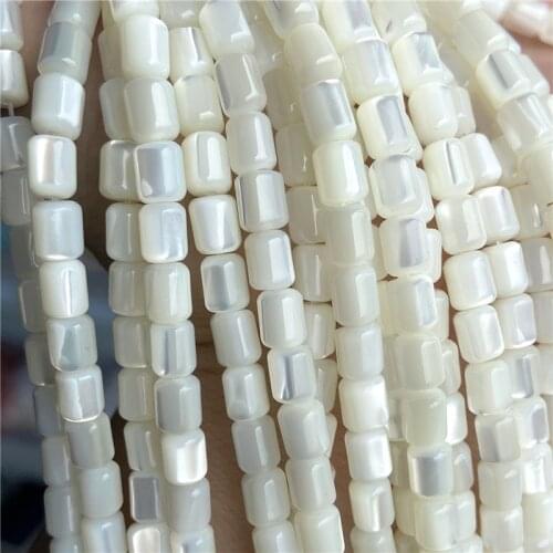 5x6mm Natural White Mother of Pearl Shell Beads Rondelle Barrel Shape Freshwater Shell Beads For Jewelry Making DIY Supply 15"