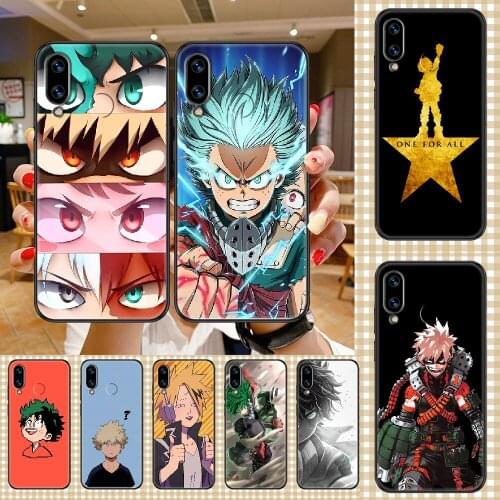 Anime my hero academia Phone case For Huawei Honor 6 7 8 9 10 10i 20 A C X Lite Pro Play black silicone coque 3D back trend