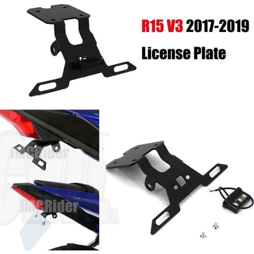 License Plate Holder For YAMAHA YZF R15 V3.0 V3 VVA 2018 Motorcycle Rear Fender Eliminator Registration Frame Bracket LED Light